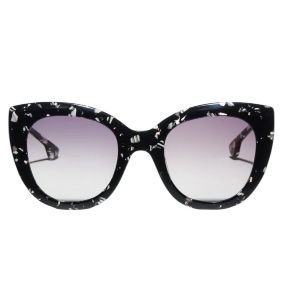 alice + olivia  Stylish Black Cat-Eye Sunglasses
